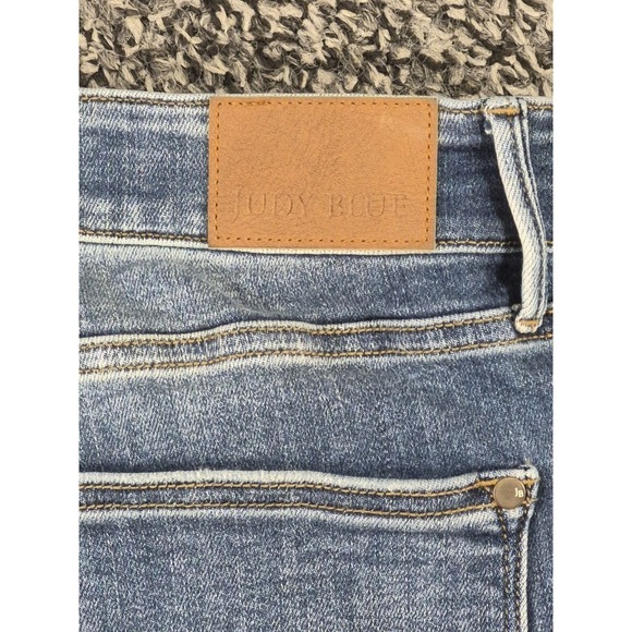 Judy Blue Jeans Womens 22W Dad Straight High Rise Stretch Raw Hem Ripped Denim - Picture 8 of 9